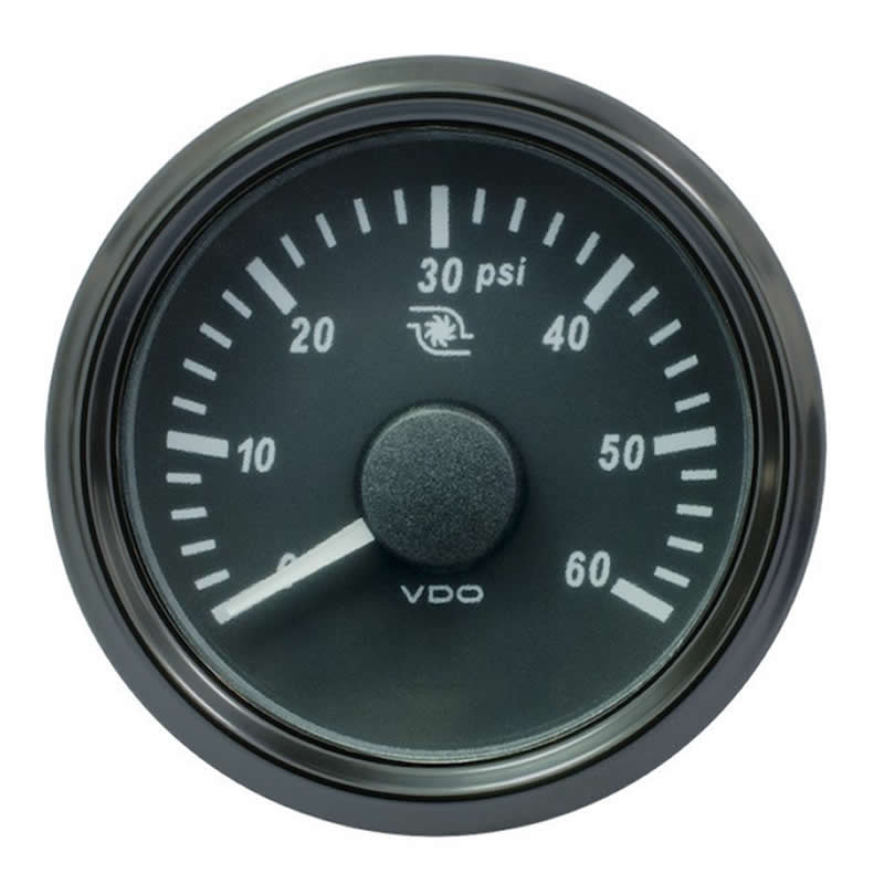 VDO SingleViu 2107 Turbo Pressure 60PSI Black 52mm